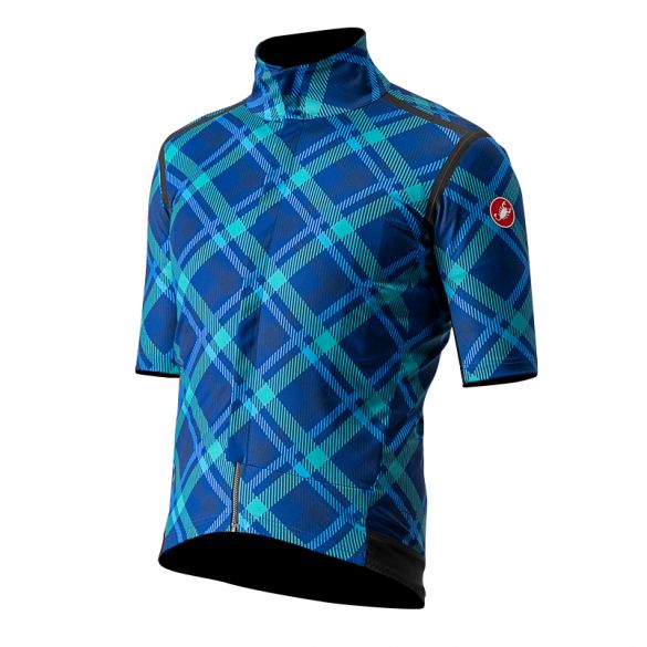 Castelli Gabba RoS korte mouw fietsshirt blauw/groen heren 21547-057