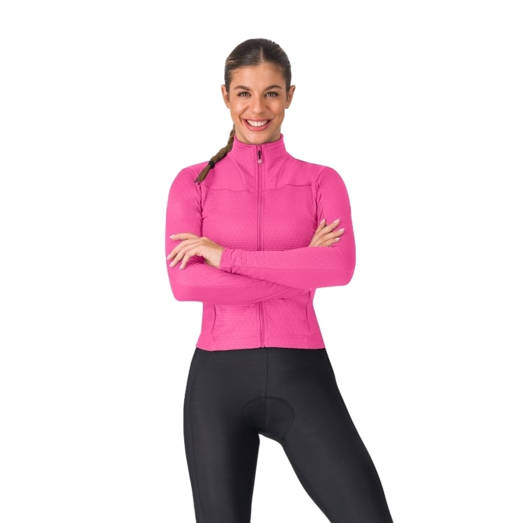 Castelli Sfida 3 fietsshirt lange mouw violet pink dames 4525536-563