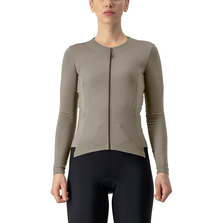 Castelli Fly Jersey lange mouw lichtgrijs dames XL