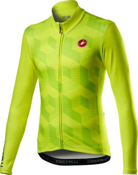 Castelli Cubi fietsshirt lange mouw geel heren 20517-032