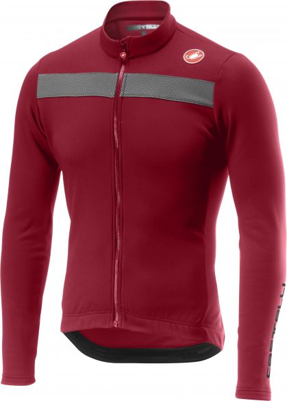 Castelli Puro 3 fietsshirt lange mouw donkerrood heren 18511-622