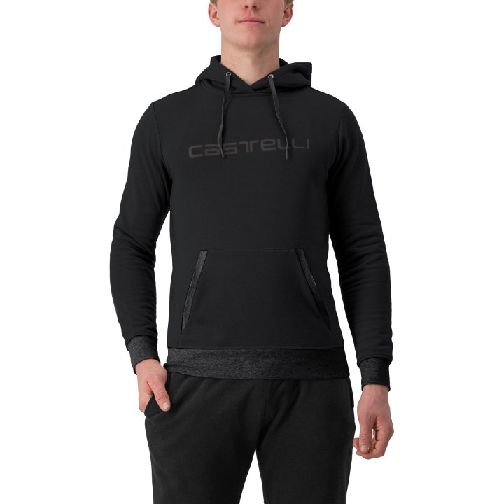 Castelli Logo Hoodie zwart heren L