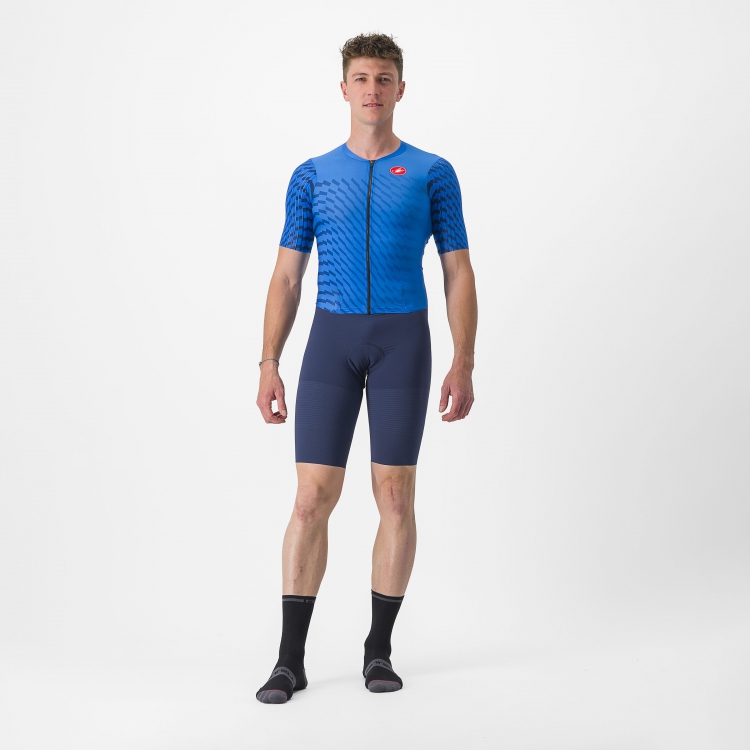 Castelli PR 2 speed trisuit korte mouwen blauw heren XL