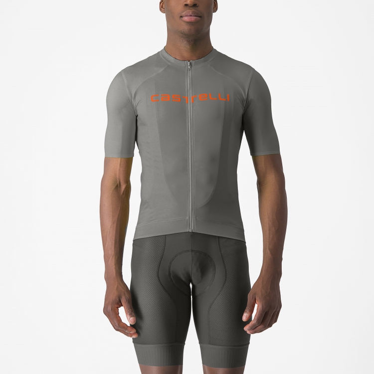 Castelli Prologo Lite fietsshirt korte mouw grijs/oranje heren XL
