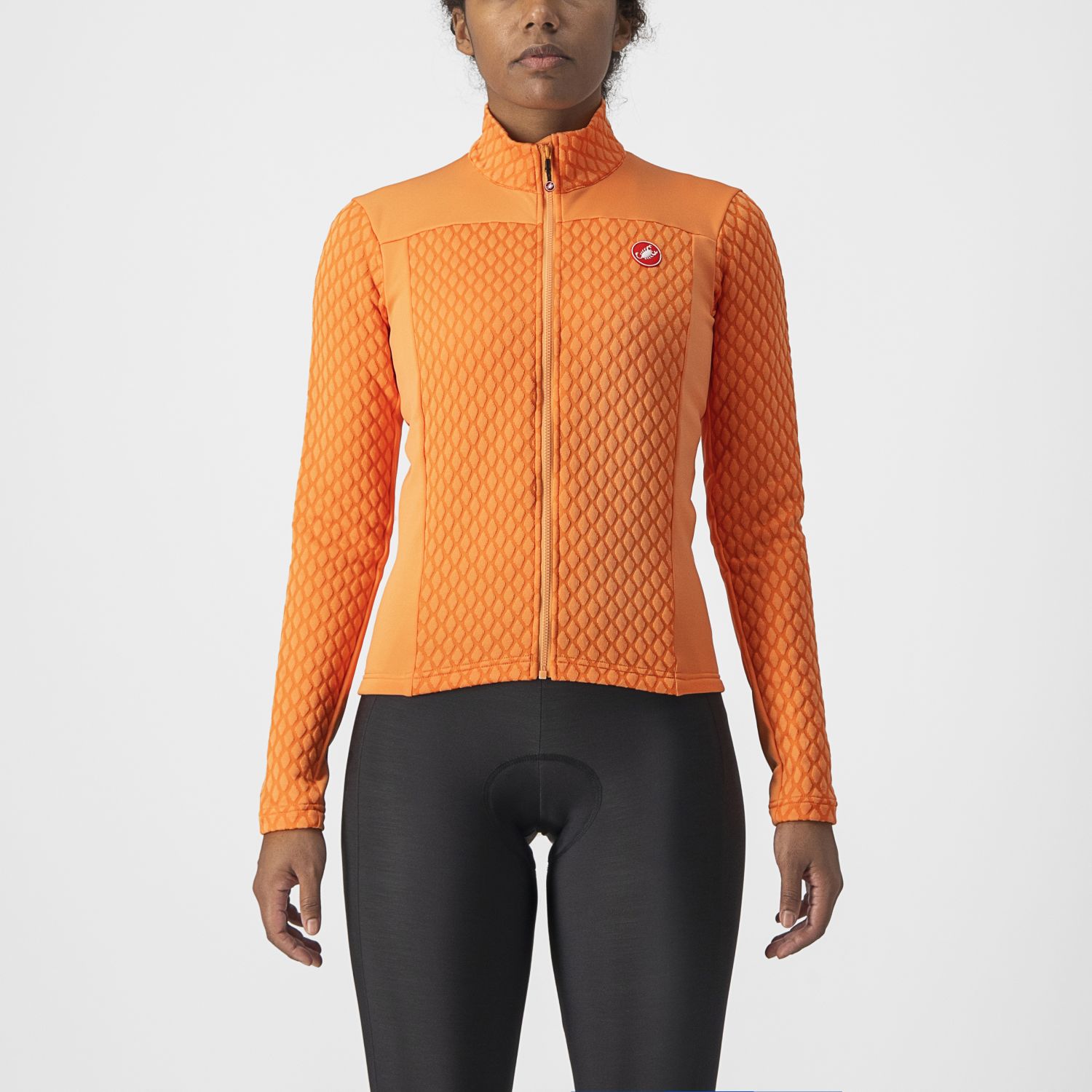 Castelli Sfida 2 fietsshirt lange mouw oranje dames M