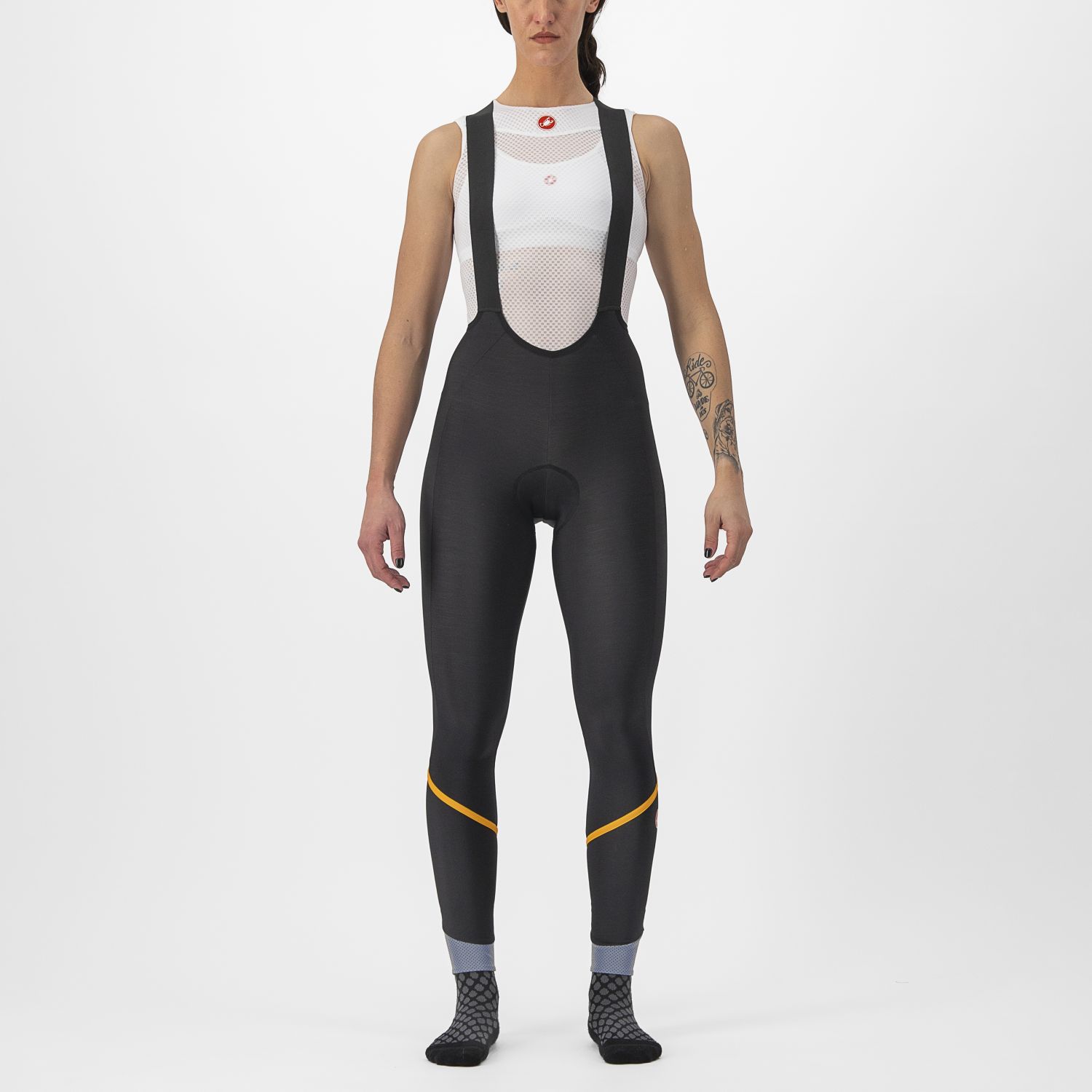 Castelli Velocissima DT fietsbroek lang zwart/grijs dames S