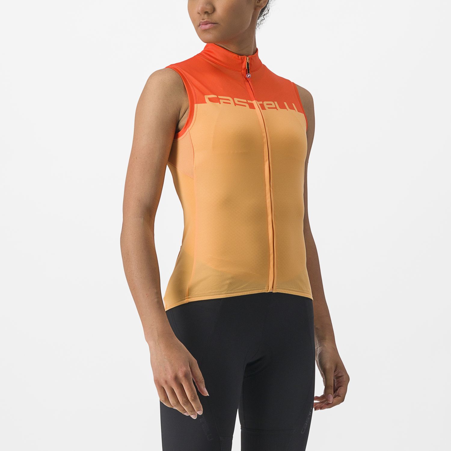 Castelli Velocissima mouwloos fietsshirt oranje dames M