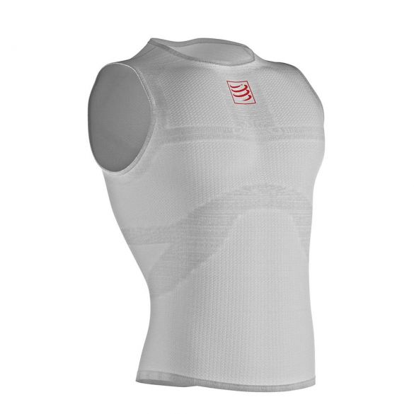 Compressport 3D thermo ultralight mouwloos ondershirt wit TS3D-TK00