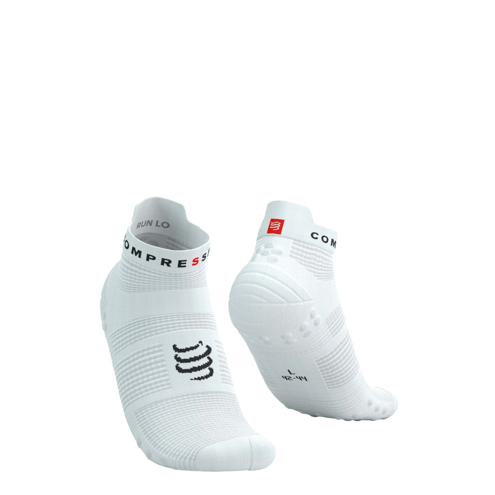 Compressport Pro racing v4.0 low hardloopsokken wit XU00047B0002