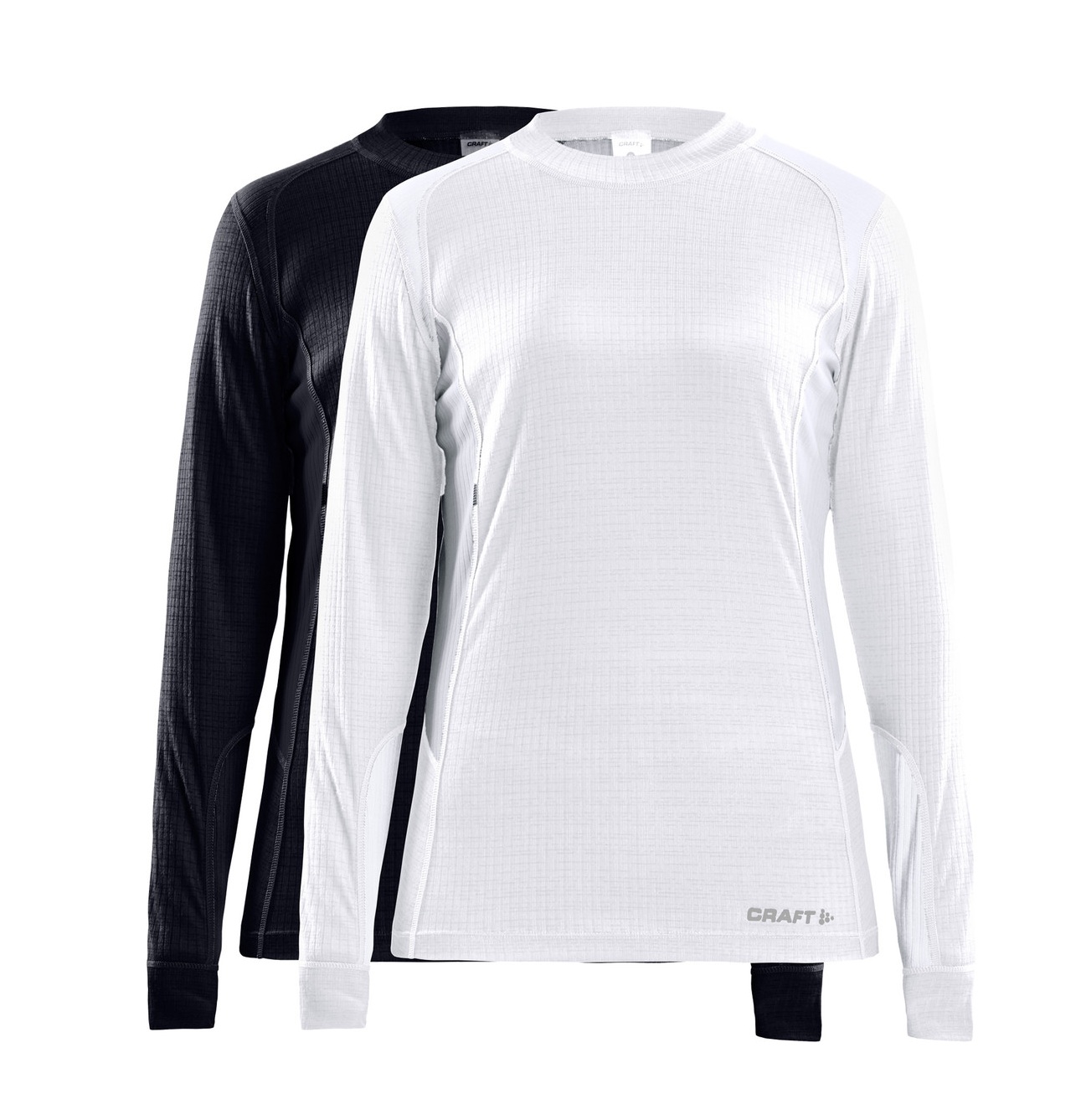 Craft Core Dry ondershirt 2-pack lange mouw zwart/wit dames M afbeelding
