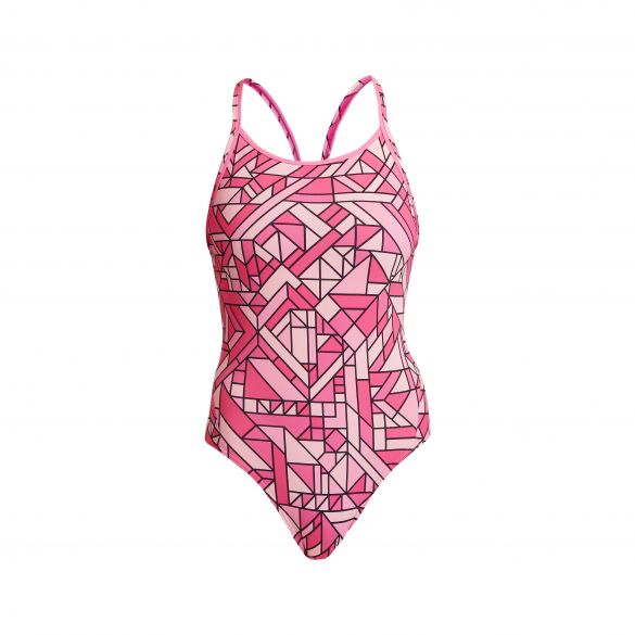 Funkita Pink Pieces diamond back badpak dames FS11L71028