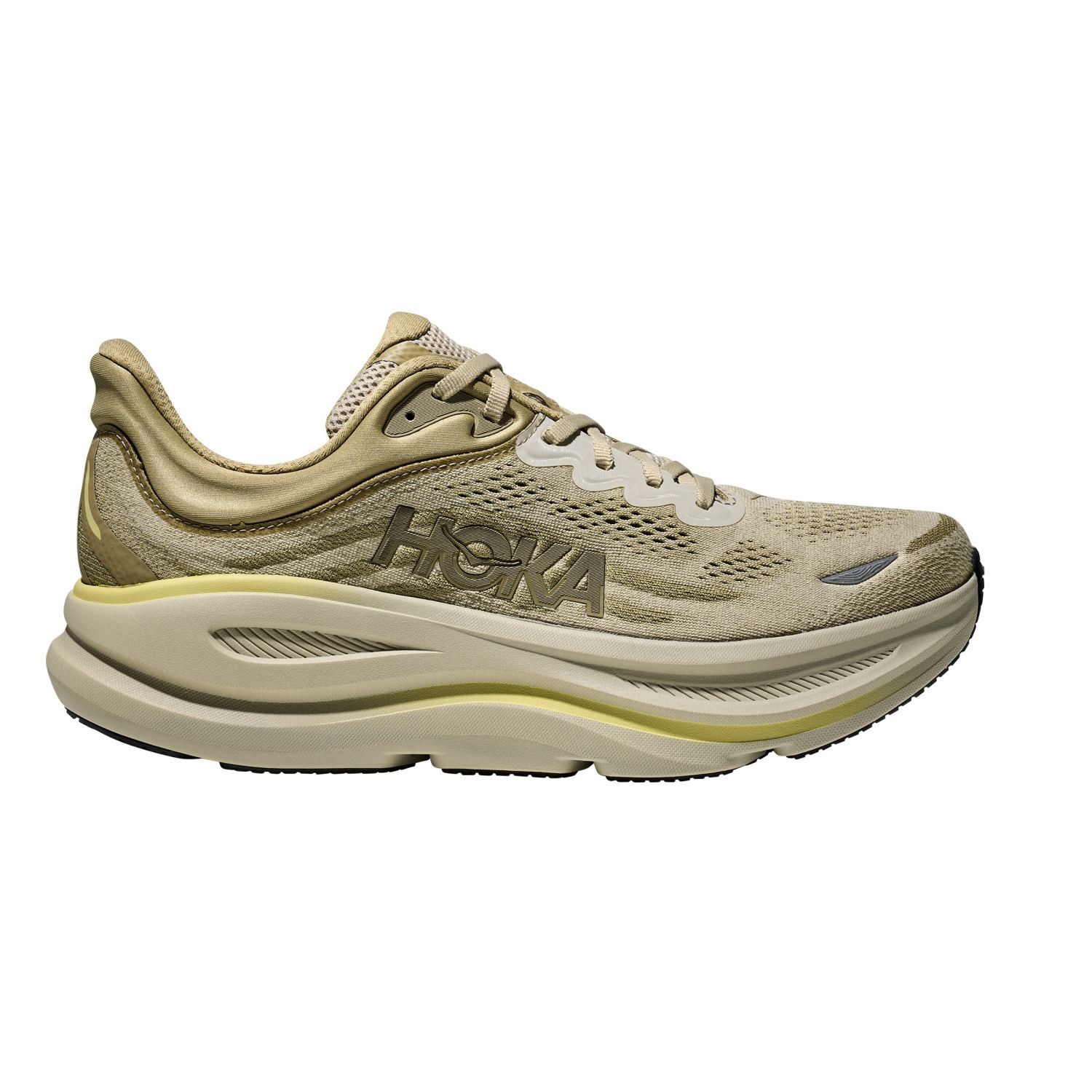 Hoka Bondi 9 hardloopschoenen Grassland/Oyster Mushroom heren 1162011-GSSL