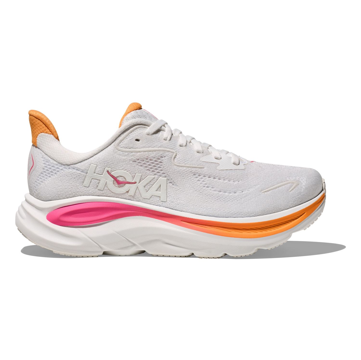 Hoka Clifton 10 hardloopschoenen White/Electric Rose dames 1162031-WTLC