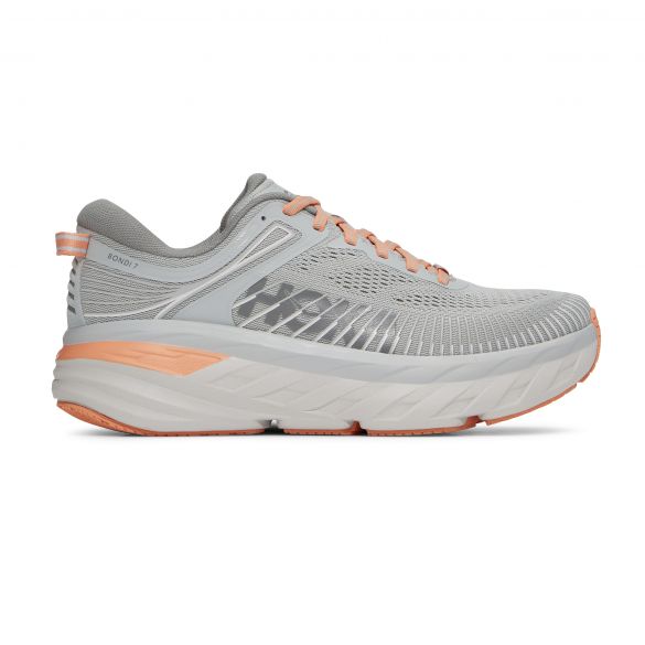 Hoka One One Bondi 7 hardloopschoenen grijs/roze dames 1110519-HMSH