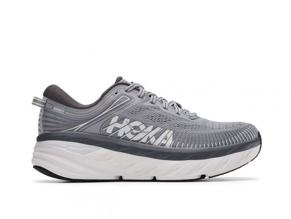 Hoka One One Bondi 7 hardloopschoenen grijs heren 1110518-WDDS