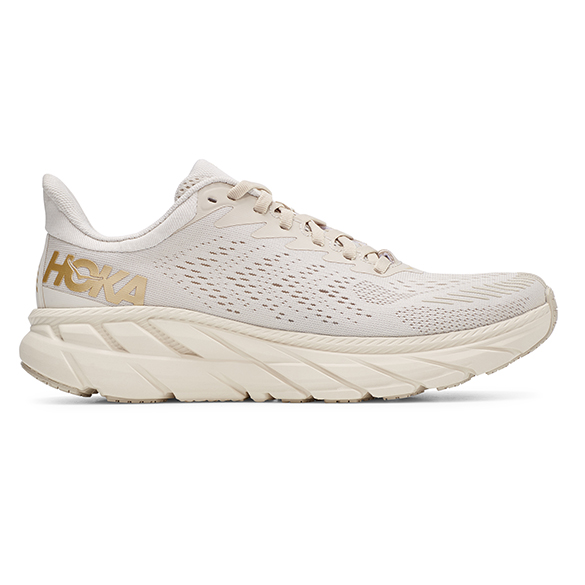Hoka One One Clifton 7 hardloopschoenen wit/goud heren 1110508-AMBN