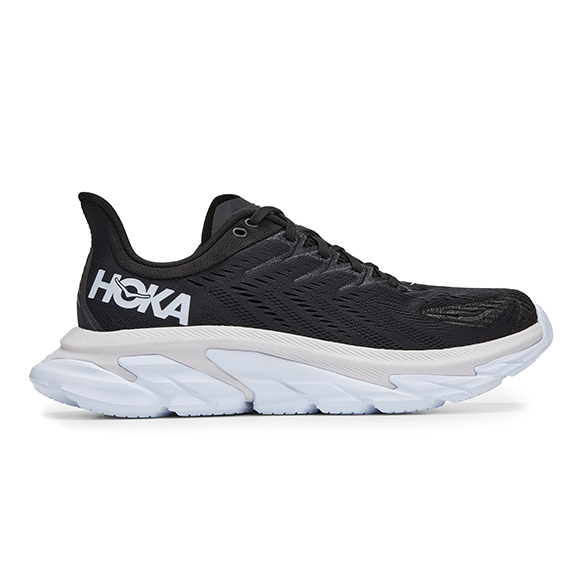 Hoka One One Clifton 7 Edge hardloopschoenen zwart/wit dames 1110511-BWHT