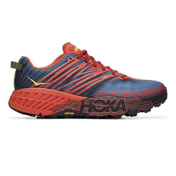Hoka One One Speedgoat 4 trail hardloopschoenen blauw/rood heren 1106525-FPBL