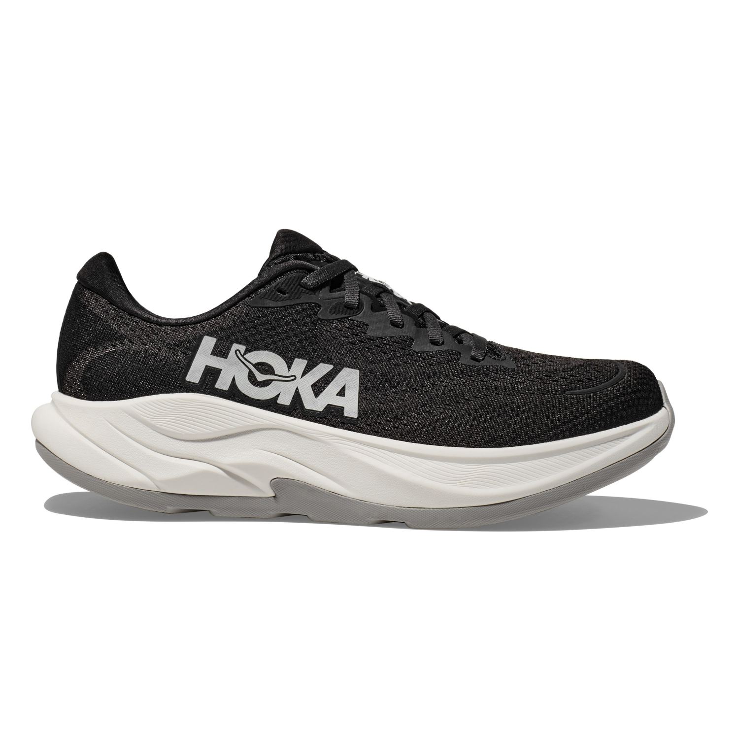 Hoka Rincon 4 hardloopschoenen Black/White WIDE dames 1155133-BWHT