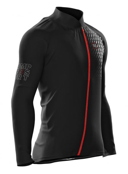 Compressport hurricane v2 hardloopjack zwart unisex WSTRV2-LS99VRR