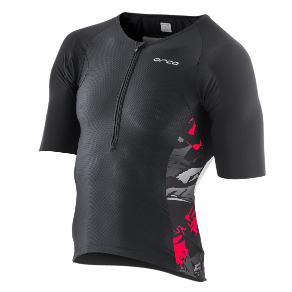 Orca 226 Tri jersey korte mouw zwart/rood/wit heren HVDE15
