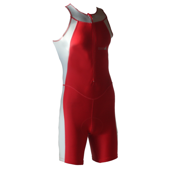 Ironman trisuit front zip mouwloos Skin suit rood/zilver heren IM1502-05/10
