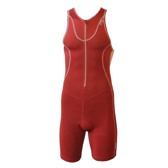 Ironman trisuit front zip mouwloos Speedflo rood/zilver heren IM4000-05/10