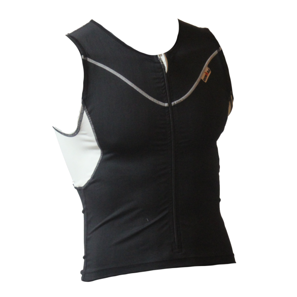 Ironman tri top front zip mouwloos EX zip zwart heren IM5504-15/10
