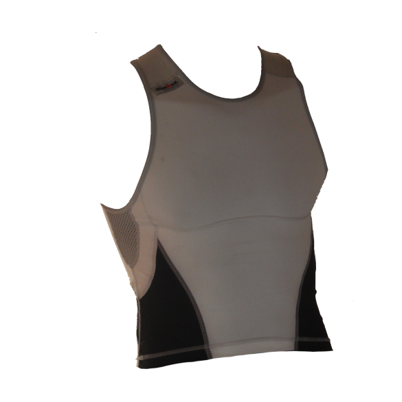 Ironman tri top mouwloos new olympic wit/zwart heren IM8503-03/15