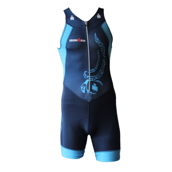 Ironman trisuit front zip mouwloos multisport tattoo blauw heren IM8902-41/50