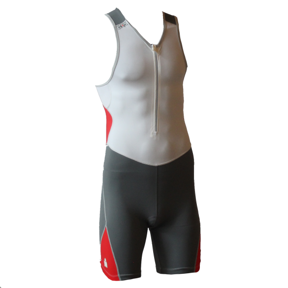 Ironman trisuit front zip mouwloos bodysuit wit/antraciet heren IM9507-03/31