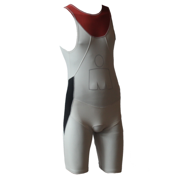 Ironman trisuit back zip mouwloos Aero wit/rood heren IMA500-03/05