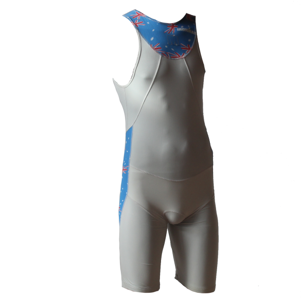 Ironman trisuit back zip mouwloos Aero wit/AUS heren IMA500-03/AUS