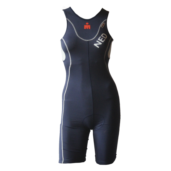 Ironman trisuit back zip mouwloos extreme bodysuit blauw/NED dames IMW4517-41/NED