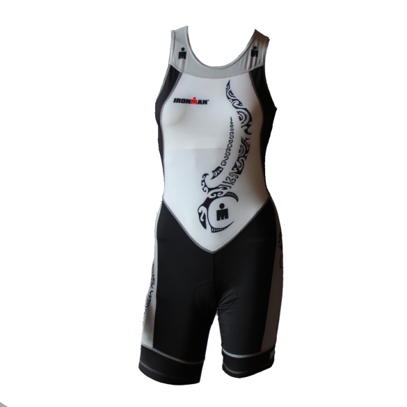 Ironman trisuit back zip mouwloos multisport tattoo wit/zwart/zilver dames IMW8917-03/10