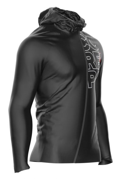 Compressport hurricane 10/10 waterdicht hardloopjack zwart unisex HWPJKT99