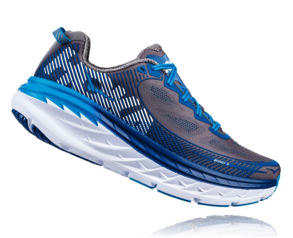 Hoka One One Bondi 5 hardloopschoenen grijs/blauw heren 1014757CGTB-VRR