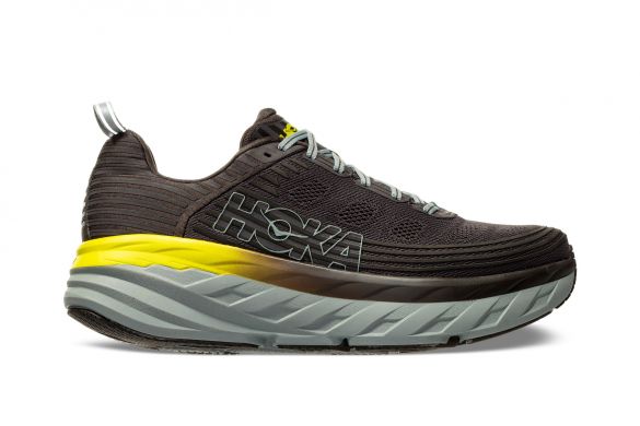 Hoka One One Bondi 6 hardloopschoenen zwart/geel heren 1019269-BOPV