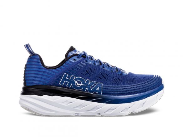 Hoka One One Bondi 6 wide hardloopschoenen blauw/wit heren 1019271-GBAN-vrr