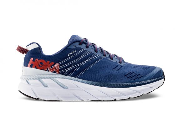 Hoka One One Clifton 6 wide hardloopschoenen blauw/wit heren 1102876-EBPA