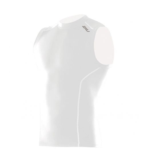 2XU mouwloos compressie top wit heren 2XUMA1470AWIT-VRR