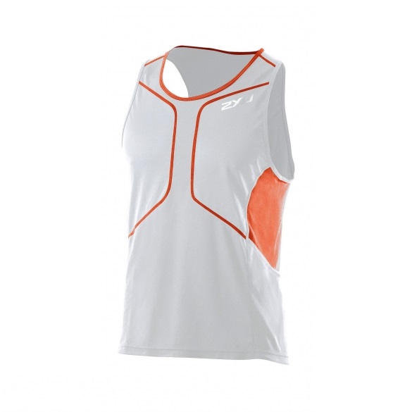 2XU Comp Run Singlet wit oranje (MR2285a) 2XUMR2285AORANGE-VRR