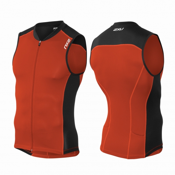 2XU Active Multi-sport Tri singlet zwart/rood heren MT3642a