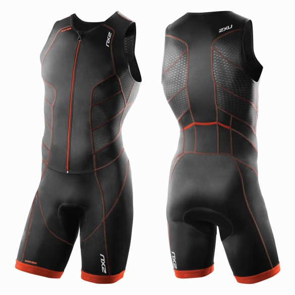 2XU Perform Full Front Zip trisuit zwart/rood heren MT3859d