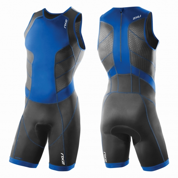 2XU Perform Rear Zip trisuit zwart/blauw heren MT3860d
