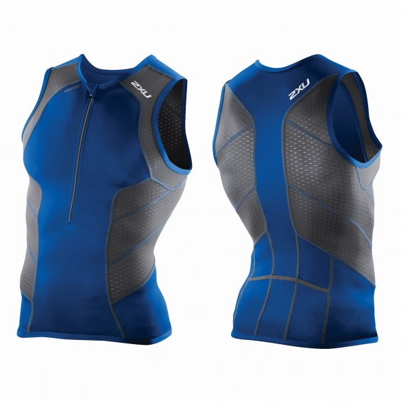 2XU Perform Tri singlet zwart/blauw heren MT3861a