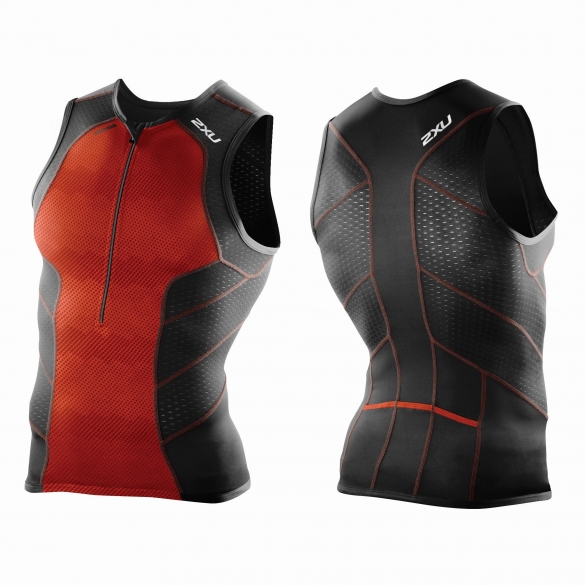 2XU Perform Tri singlet oranje/zwart MT3861a