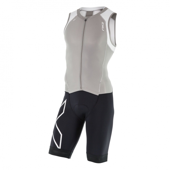 2XU Compression trisuit full zip zwart/grijs/wit heren MT4443dFRG/WHT