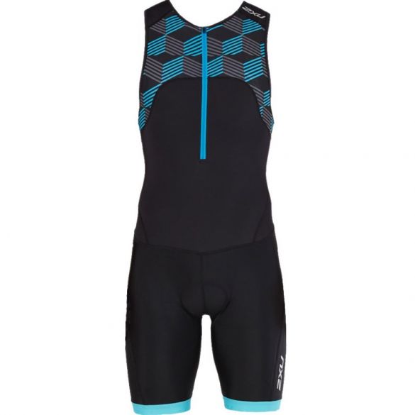 2XU Active mouwloos trisuit zwart/blauw heren MT4862d-BLK/RDB-VRR