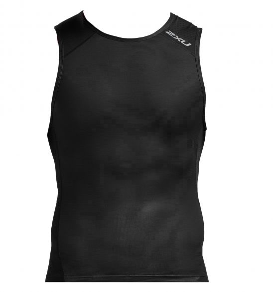 2XU Perform rear zip mouwloos tri top zwart heren MT5529a-BLK/BLK